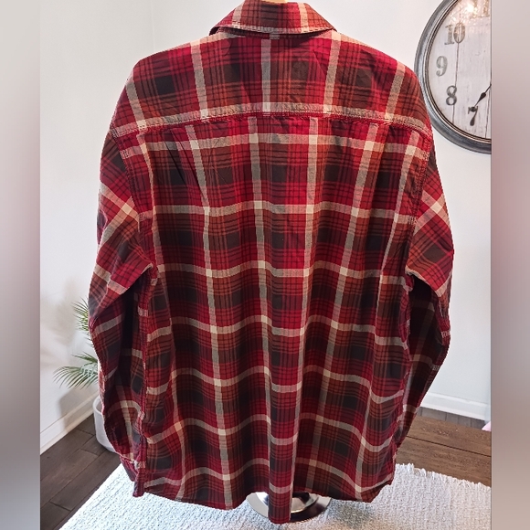 Carhartt Relaxed Fit Rugged Flex Red and Tan Plaid Shirt Mens XL - Picture 2 of 9